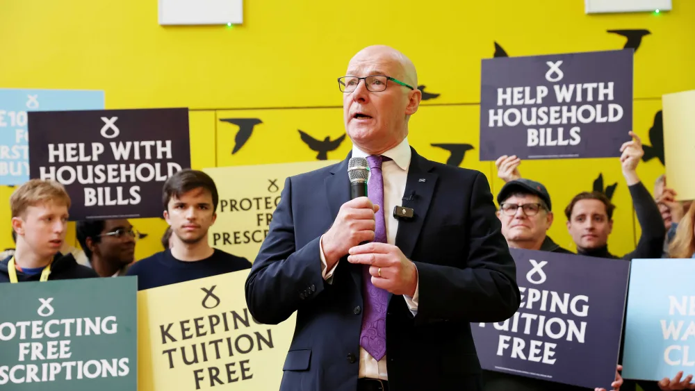 First Minister of Scotland and SNP leader John Swinney 