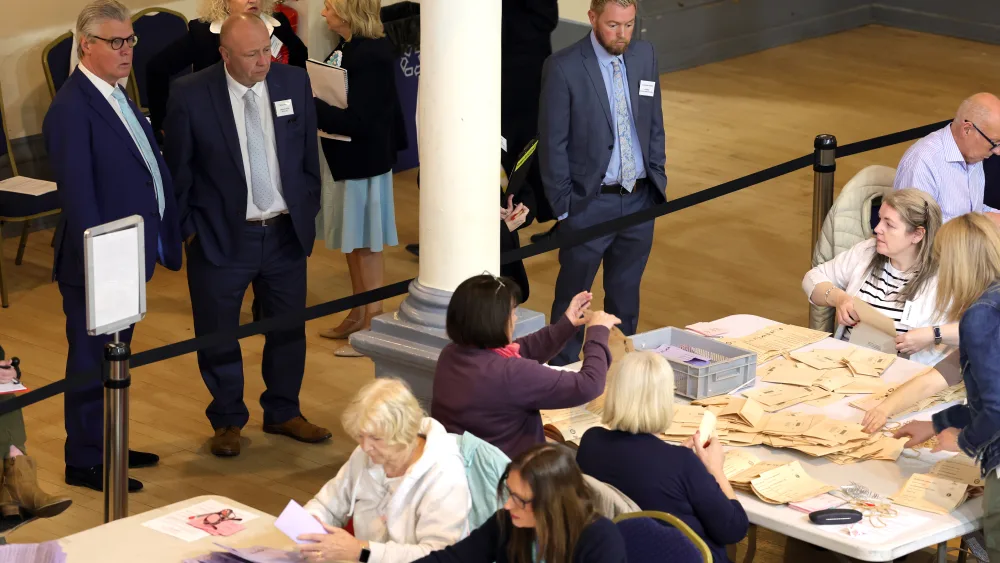 Malcolm Offord watches the count