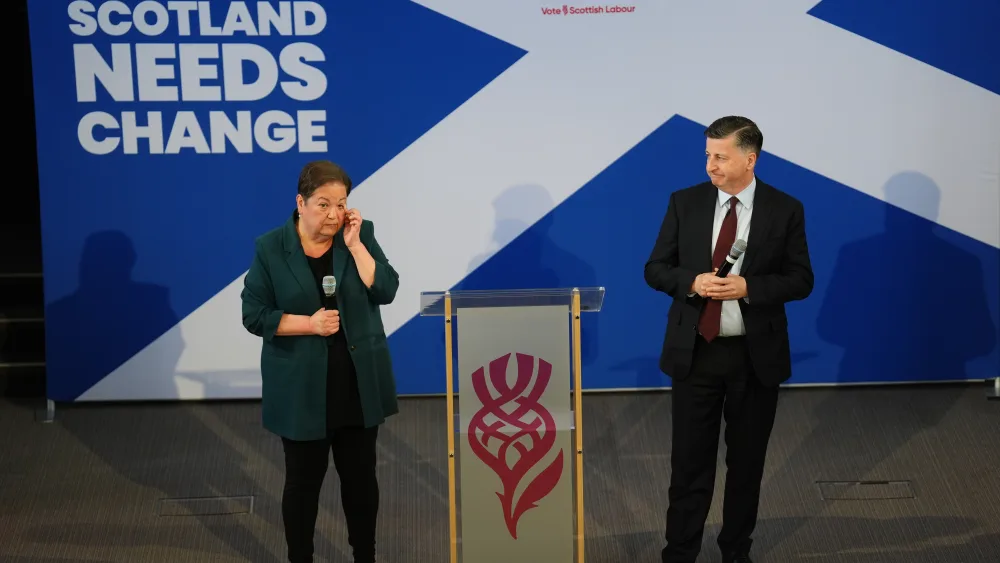 Scottish Labour deputy leader Dame Jackie Baillie and Scottish Secretary Douglas Alexander appeared to hold back tears as they urged voters to back their party