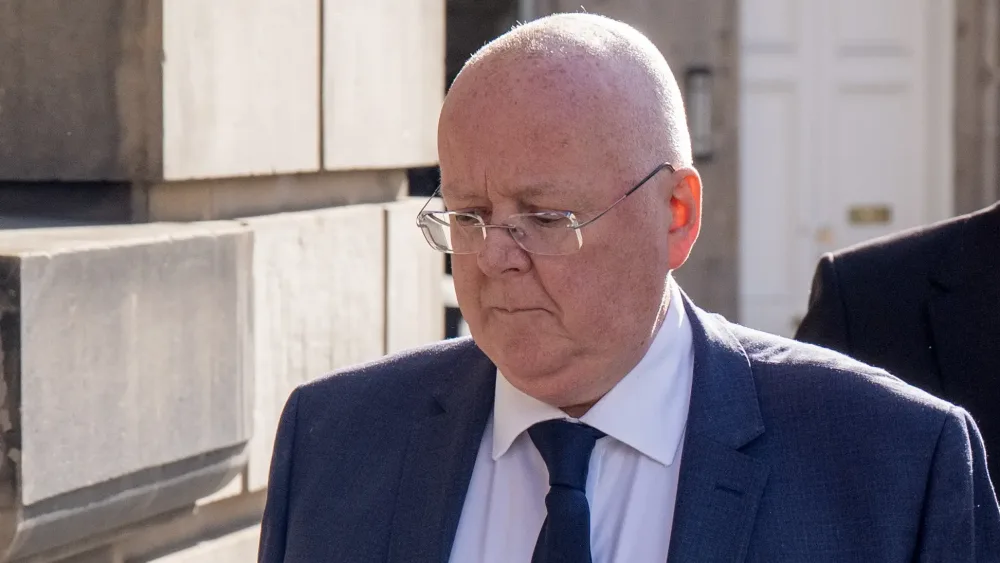 Peter Murrell outside court