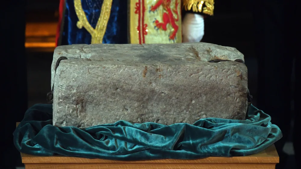 The Stone of Destiny on display