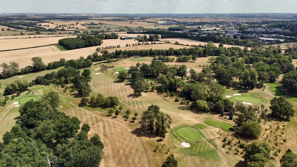 Parched fairways at Wellingborough Golf Club in Northamptonshire