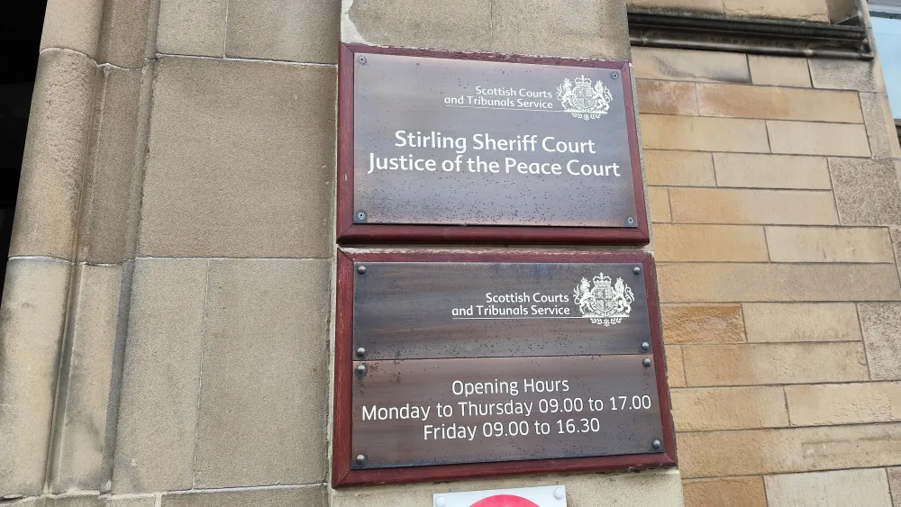Stirling Sheriff Court sign
