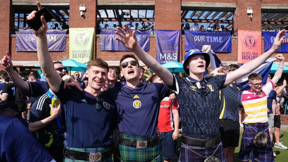 Scotland fans at Scotland House at the Anchor Bar in Boston