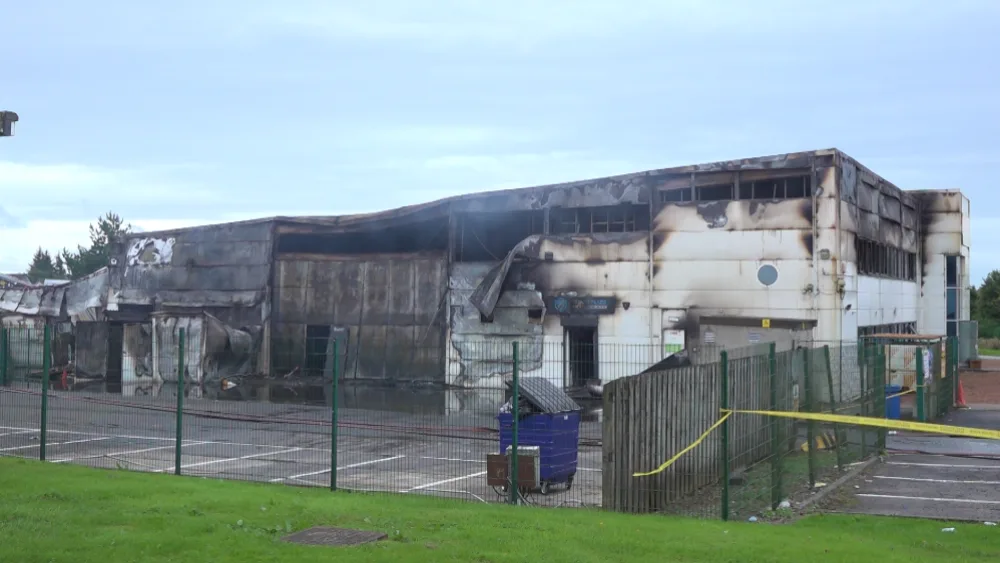 The fire has damaged much of the building. (Ryan McDougall/PA)