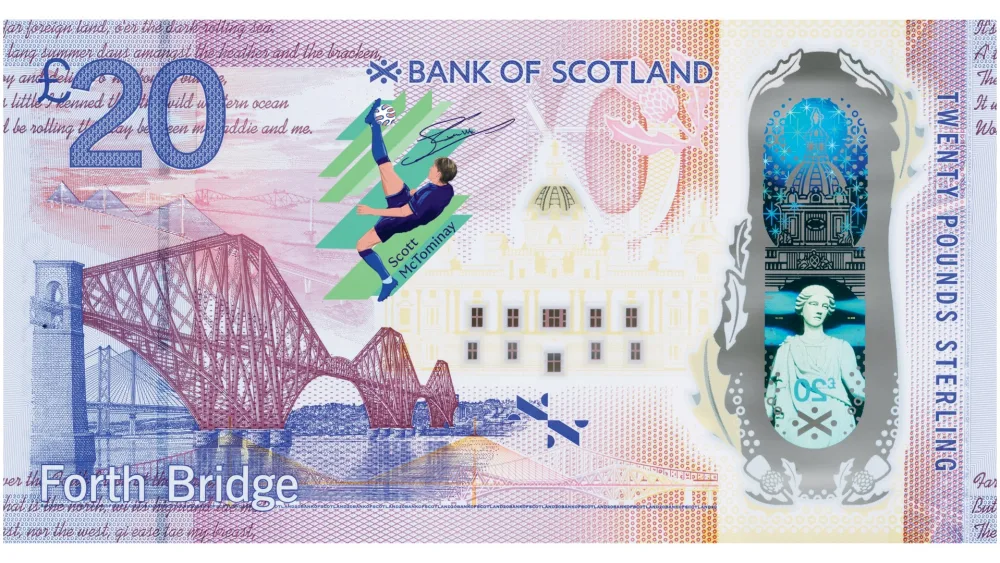 The new limited edition £20 banknote featuring an image inspired by Scott McTominay’s iconic overhead-kick.