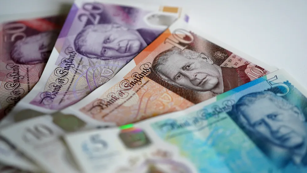 Bank notes on a table