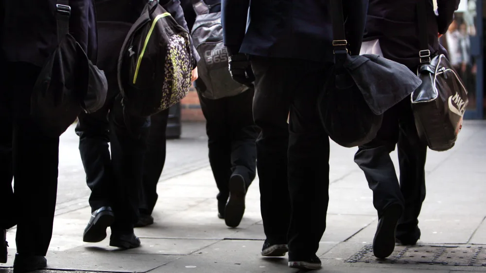 Children on their way to school