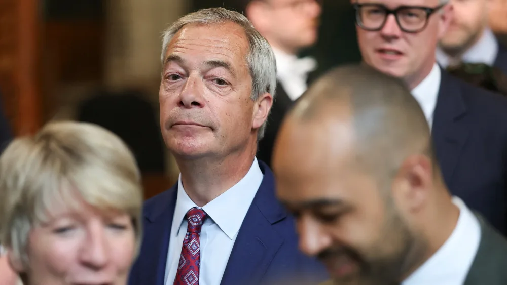 Nigel Farage in a crowd of people