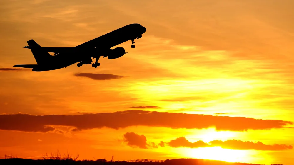 A plane taking off