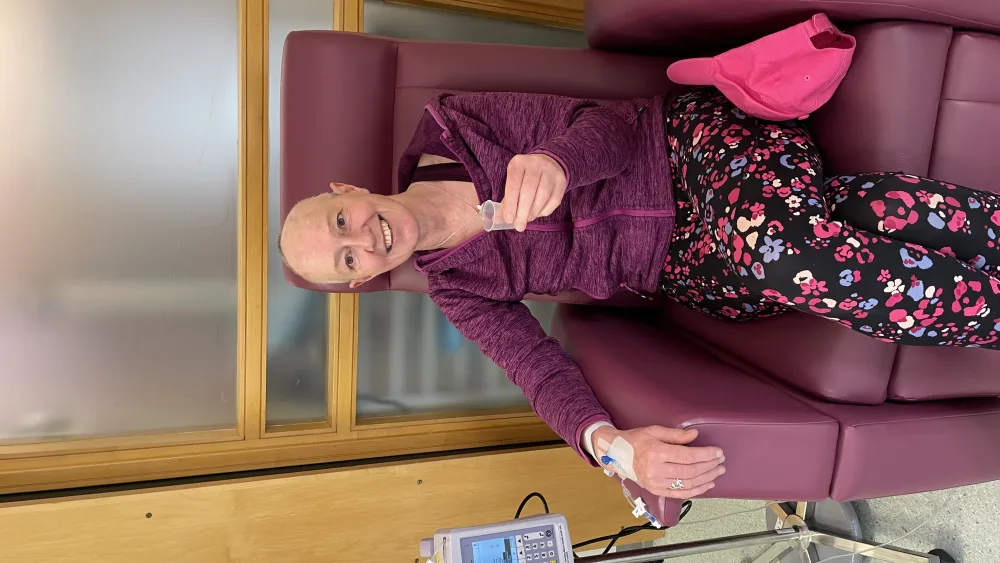 Trish Gordon receiving Chemotherapy in 2014