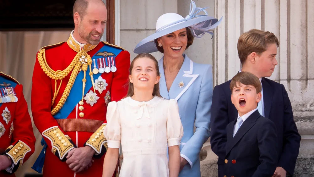 The Waleses on the Palace balcony after Trooping the Colour
