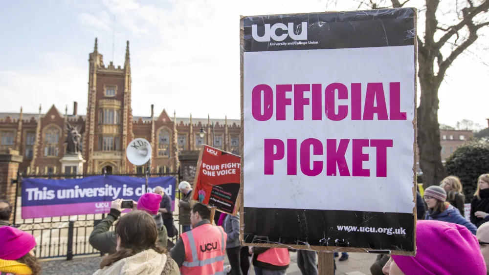 UCU picket sign