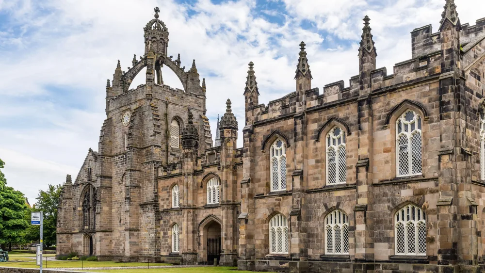 External view of the King's College building at the University of Aberdeen