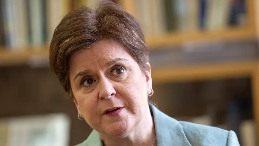 Nicola Sturgeon speaks to journalists