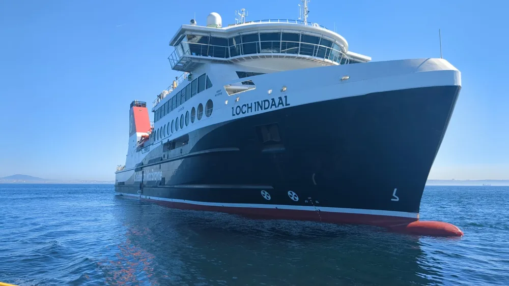 View of the Loch Indaal ferry at sea