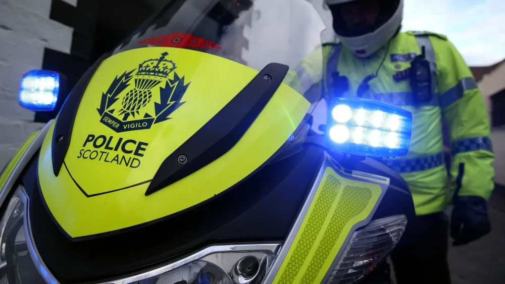 Police Scotland officer and bike