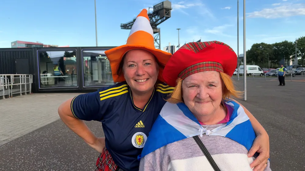 Heather Horrocks and Jean Rhodes outside the Ovo Hydro in Glasgow