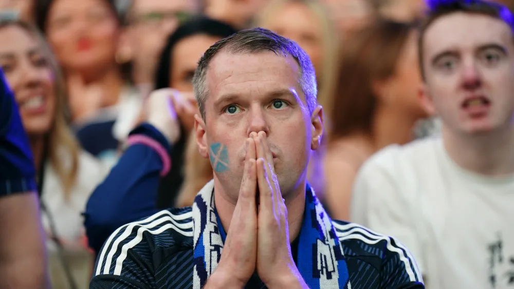 Scotland fans watching a match