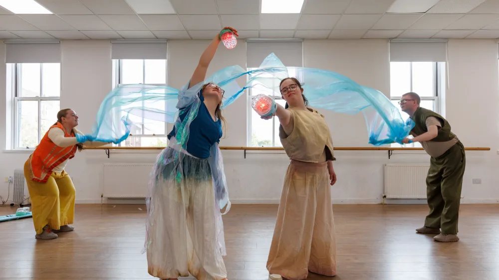 Performers from Y Dance take part in a rehearsal