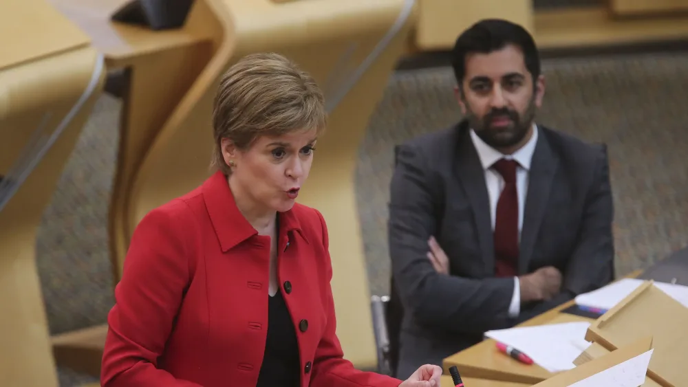 Nicola Sturgeon and Humza Yousaf in Holyrood in 2021
